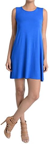 Beautiful and Trendy Aryeh Solid Color Dress (Large, Royal)