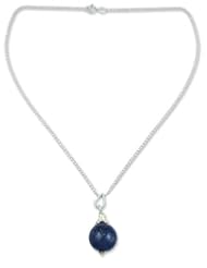 Lapis lazuli pendant necklace, Blue Universe - Hand Made Sterling Silver and Lapis Lazuli Necklace