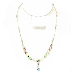 Multi Strand Link Necklace W/ Charms & Dangle Earrings