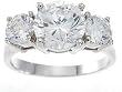 Cubic Zirconia CZ Three 3 Stone Anniversary Ring Size 5 6 7 8 9