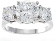 Cubic Zirconia CZ Three 3 Stone Anniversary Ring Size 5 6 7 8 9