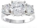 Cubic Zirconia CZ Three 3 Stone Anniversary Ring Size 5 6 7 8 9