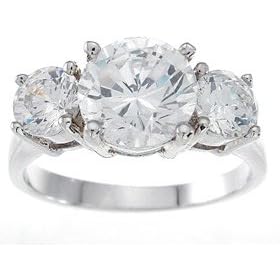 Cubic Zirconia CZ Three 3 Stone Anniversary Ring Size 5 6 7 8 9 Cubic Zirconia CZ Three 3 Stone Anniversary Ring Size 5 6 7 8 9