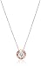 Rose Gold Plated Sterling Silver Round White Cubic Zirconia 6.25mm Diamond Cut Pendant Necklace, 18