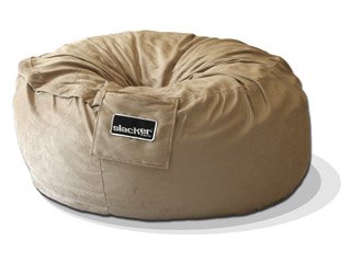 4 Foot Tan Microfiber SLACKER sack Foam Bean Bag Chair like LoveSac Love Sack Stone