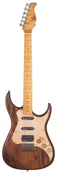 AXL Badwater SRO Electric Guitar with Maple Fretboard, Antique Brown