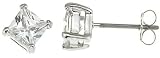 CZ Stud Earring 8mm - Square