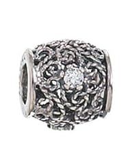 Sterling Silver Filigree CZ Zable Bead Charm BZ1026.99