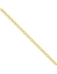 2.4mm, 14 Karat Yellow Gold, Round Open Link Cable Chain - 24 inch