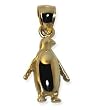 Lovable 10 KT Solid Yellow Gold Penguine Charm 10k Animal Pendant