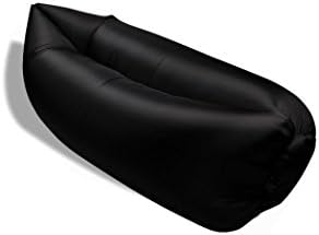 KOMTOP Outdoor Inflatable Lounger Quality Waterproof nylon fabric Inflates Quickly Hangout as Air Sleep Sofa Couch Compression Air Bag for Camping Pool Party beach couch sofa (black, 260 X 70 CM)