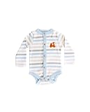 Finn+Emma フィン&エマ ロングスリーブボディースーツ オーガニックコットン100% 9-12ヶ月 ブルーストライプ B01-0201b