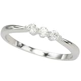 14K White Gold 3 Stone Round Diamond Ring