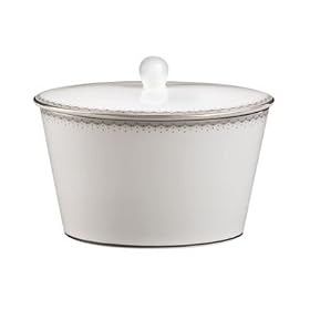 Monique Lhuillier for Royal Doulton Dentelle 12-Ounce Covered Sugar Bowl by Royal Doulton