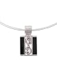 Sterling Silver Filigree Style Rectangular Onyx Pendant with 18" Omega Chain