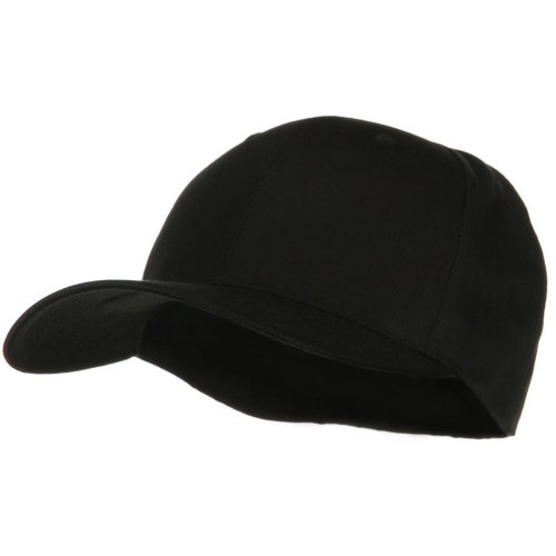 Extra Size Fitted Cotton Blend Cap - Black (For Big Head)