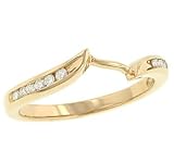 Channel Set Round Diamond Curved Wedding Band .15cttw