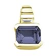 14K Yellow Gold Iolite and Diamond Pendant