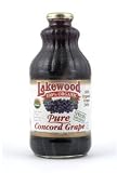 Lakewood Organic PURE Concord Grape Juice - Package Contains SIX 32oz Bottles