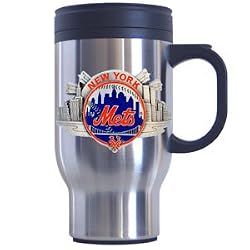 New York Mets Stainless Steel 18 oz Travel Beverage Mug - MLB Baseball Fan Shop Sports Team Merchandise
