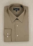 Kilburne & Finch Solid Mocha Big and Tall Wrinkle Resistant Dress Shirt
