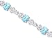 Intricate Design 9.00 carats total weight Oval Cut Swiss Blue Topaz & White CZ Gemstone Bracelet in Sterling Silver