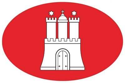 Autoaufkleber Wappen Fahne Hamburg Flagge NEU Aufkleber