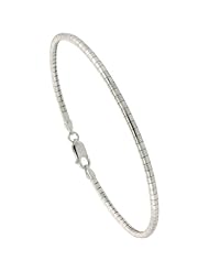 Sterling Silver 3 mm Round Omega Necklace Italian Nickel Free 1/16 inch wide, sizes 7 - 20 inch