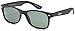 Gamma Ray Polarized UV400 Classic Style Sunglasses with Mirror Lens, Matte Black Frame Green Lens