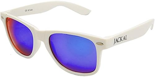 Jackal Sunglasses - JS010 White/Ice-Blue Premium White Frame Ice-Blue Mirror Lens UV400 The Best Protection From Chiang Mai Thailand