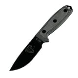 RC-3, Linen Micarta Handle, Black Blade, Plain, Mod. Pommel