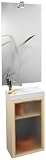 Fackelmann 08453 4-tlg ACTIVE Gäste-WC-Set Touch, Waschbecken inkl. Unterschrank + Spiegel 100x50 cm + Klemmspot