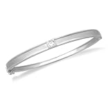 10k White or Yellow Gold Solitaire Princess Cut Bangle Bracelet (1/4 cttw, I-J Color, I2-I3 Clarity)
