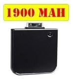 iPadd External Battery for iPhone & iPod - Compact & Slim (Black) 1900mah with On/Off Button & Lighted Power Meter