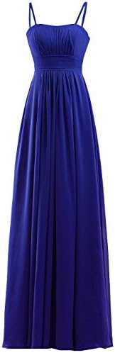 Beyonddress Women's Long Spaghetti Straps Simple Chiffon Bridesmaid Prom Dress