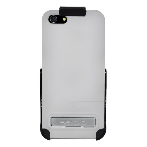 Seidio BD2-HR3IPH5K-GL SURFACE Case with Metal Kickstand and Holster Combo for Apple iPhone 5 - Retail Packaging - Glossed White