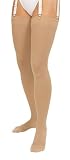 Truform 20-30 Thigh High Open-Toe Hose, Beige, XL