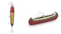 Seasons of Cannon Falls Canoe and Lure Ornaments, Set of 2