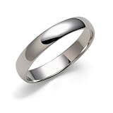  : 14k White or Yellow Gold 4mm Plain Half Round Band