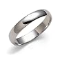 14k White or Yellow Gold 4mm Plain Half Round Band
