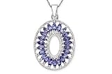 1 3/4 Carat Tanzanite Sterling Silver Pendant w/Chain