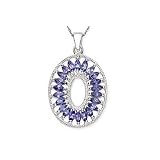 1 3/4 Carat Tanzanite Sterling Silver Pendant w/Chain