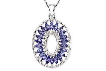 1 3/4 Carat Tanzanite Sterling Silver Pendant w/Chain