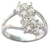silver ring- quality CZ crystals – hand set and hand polished – finished to a fine jewellery quality standard – size N