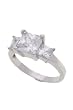 Sterling Silver Princess Cut 3 CZ Anniversary Ring