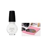Konad Nail Art Versatile Clear Top Coat Nail Polish + Image Plate Holder Keep Work Surface Clean