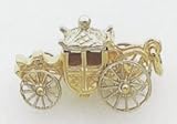 14kt Yellow Gold Two - tone Cinderella Carriage Charm with Moving Wheels - A9393 - B0002JJIOI