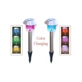 Buy 12-Pack Stainless Steel Hut Color Changing LED Solar Lights (e98c) by Pacific Solar now!