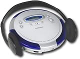 Audiophase Portable CD Player with 45-Second Skip Protection and Remote