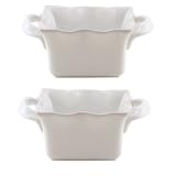 BIA Cordon Bleu Wavy 16-Ounce Square Bakers, Set of 2, White by BIA Cordon Bleu